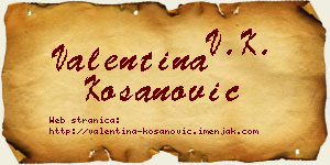 Valentina Kosanović vizit kartica